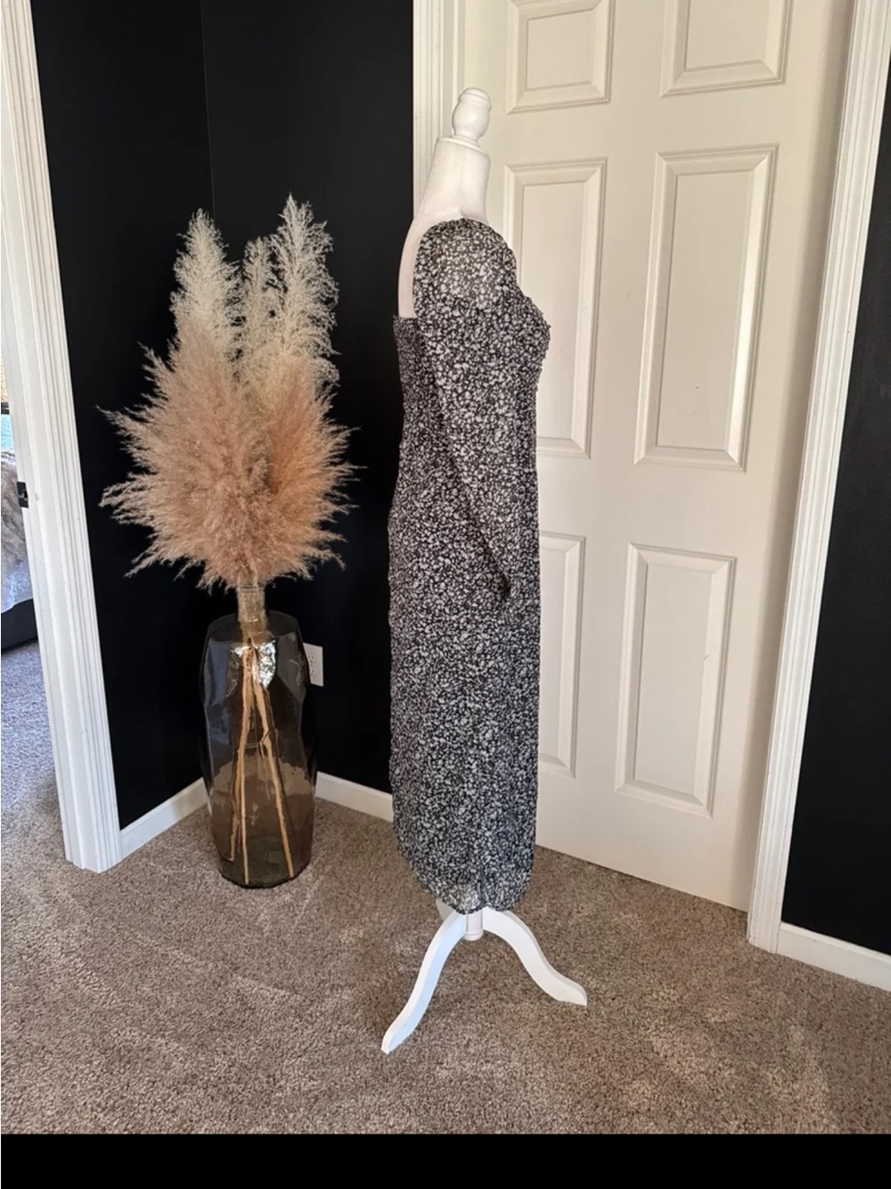 Abercrombie & Fitch Emerson Chiffon Long-Sleeve Midi Dress size Small - Picture 9 of 12
